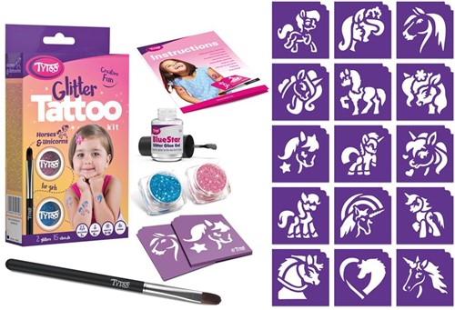 TYTOO Tytoo Glitter Tattoo - Caballos y Unicornios