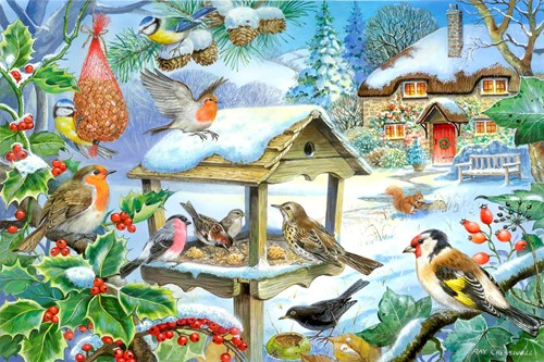 House of Puzzles Feed The Birds - BIG 250 Piece Jigsaw Puzzle