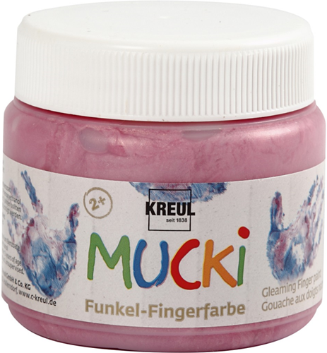 Merkloos Mucki Vingerverf Metallic Roze 150 ml